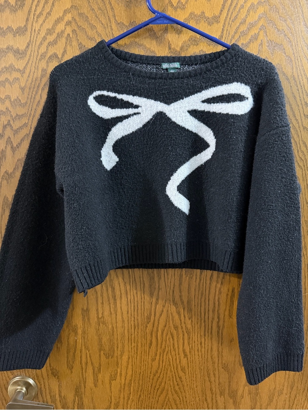 Black Bow Cropped Sweater - Wild Fable Women’s Small